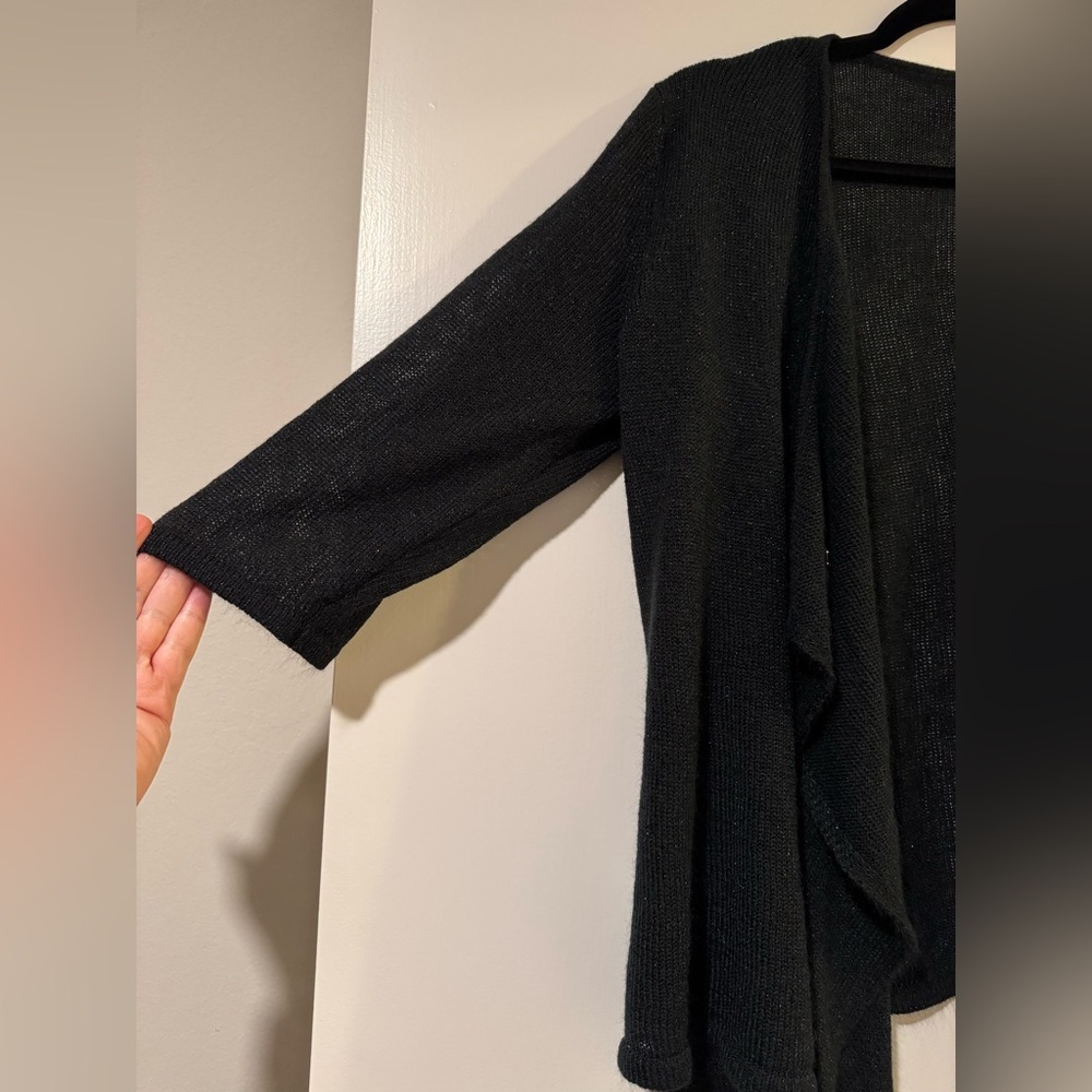 Z Cavari Co shrug bolero cardigan black shimmer 3/4 sleeve 1x - Picture 5 of 6